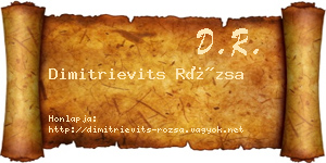 Dimitrievits Rózsa névjegykártya