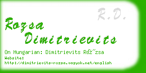 rozsa dimitrievits business card